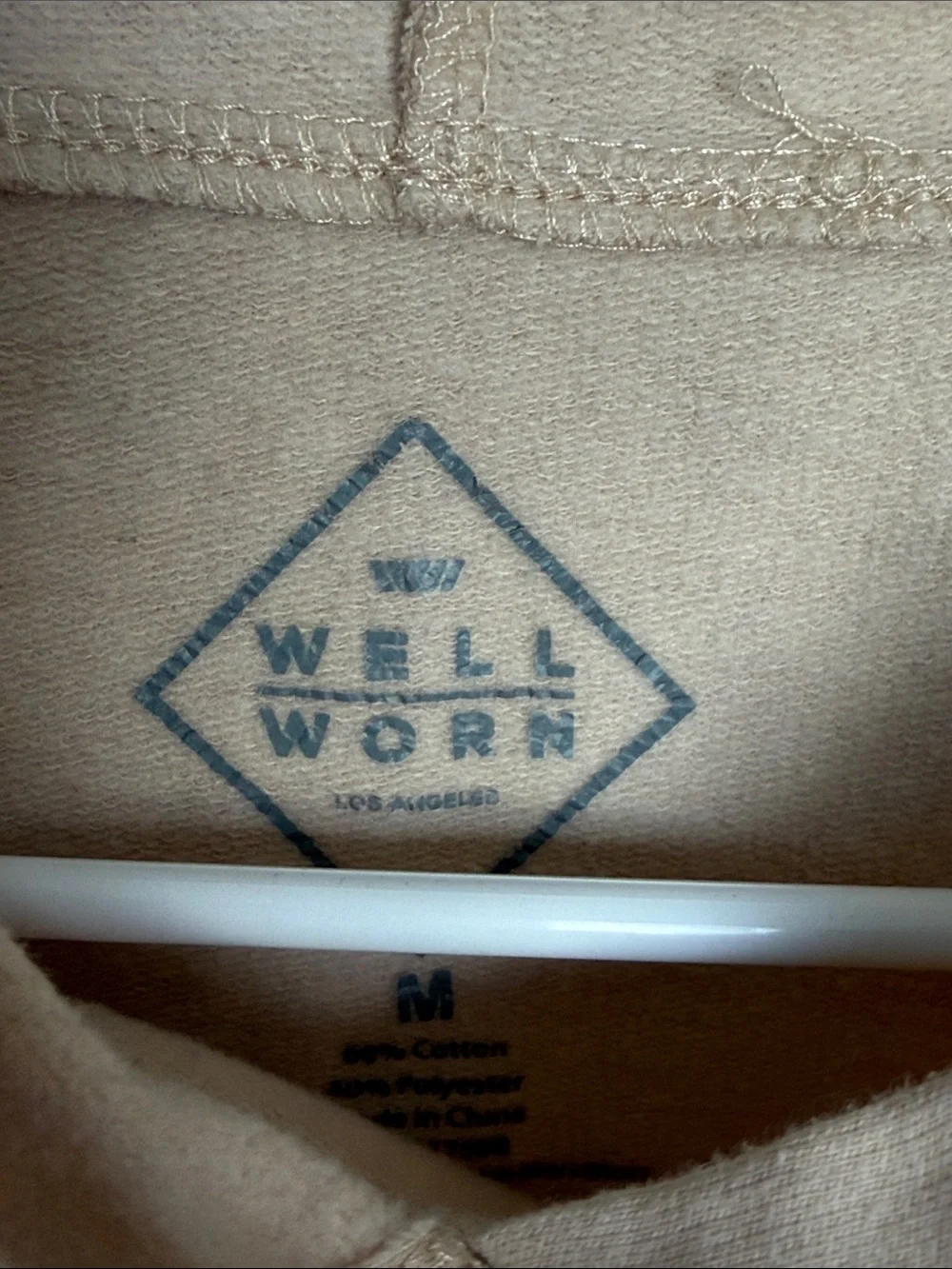 Well Worn Beige Hoodie Sweater with Multicolor 'Black Is Beautiful' Graphic